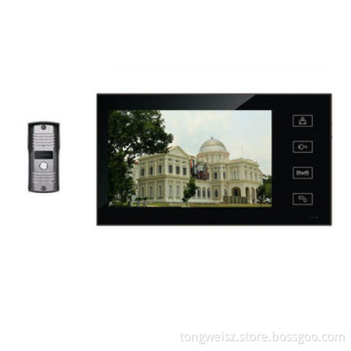 7-inch home automation system with touch key and 700TVL CMOS camera white and black